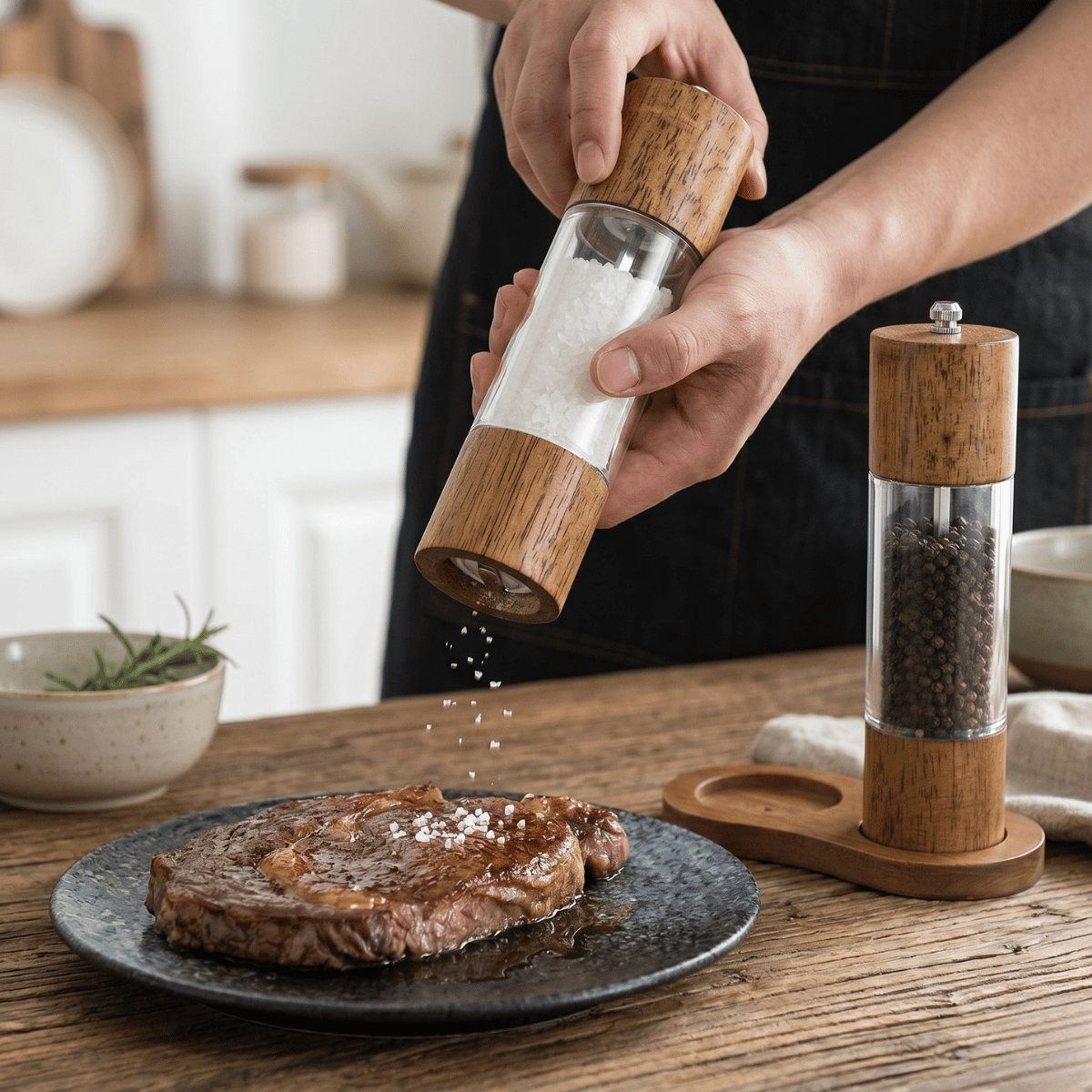 Natural Oak Salt & Pepper Grinder