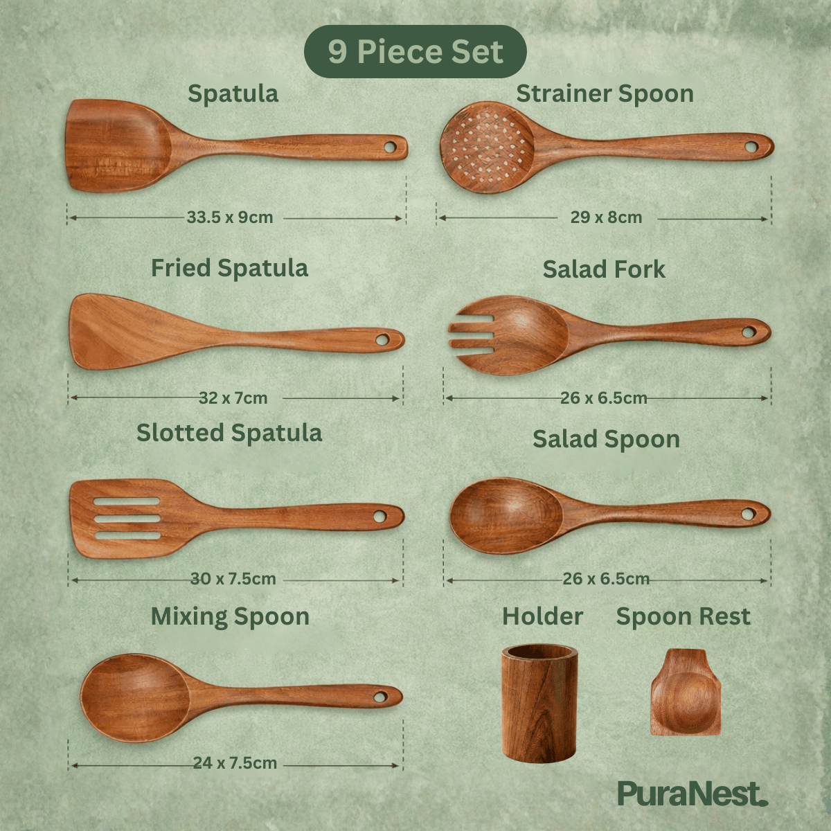 PuraNest™ 9 Premium Toxin-Free Utensil Set