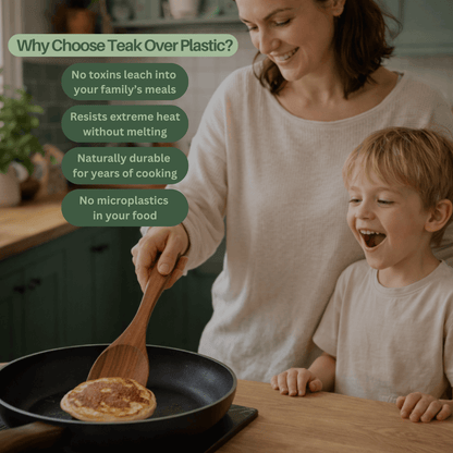 PuraNest™ Toxin-Free Teak Wood Utensil Set | 7-Piece